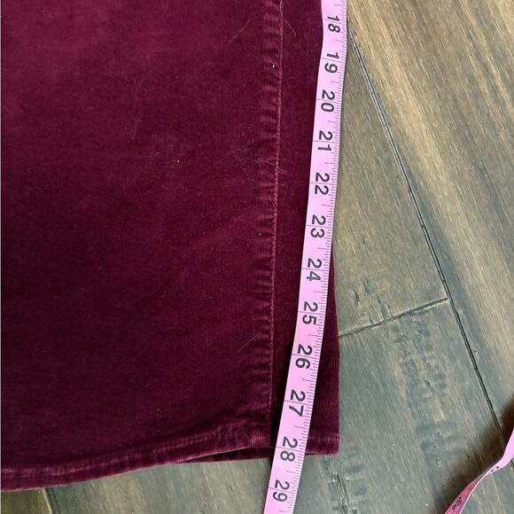 Plus Sz 22W Kut from the Kloth Maroon Burgundy Corduroy Pants High Waist Rise - Picture 5 of 9